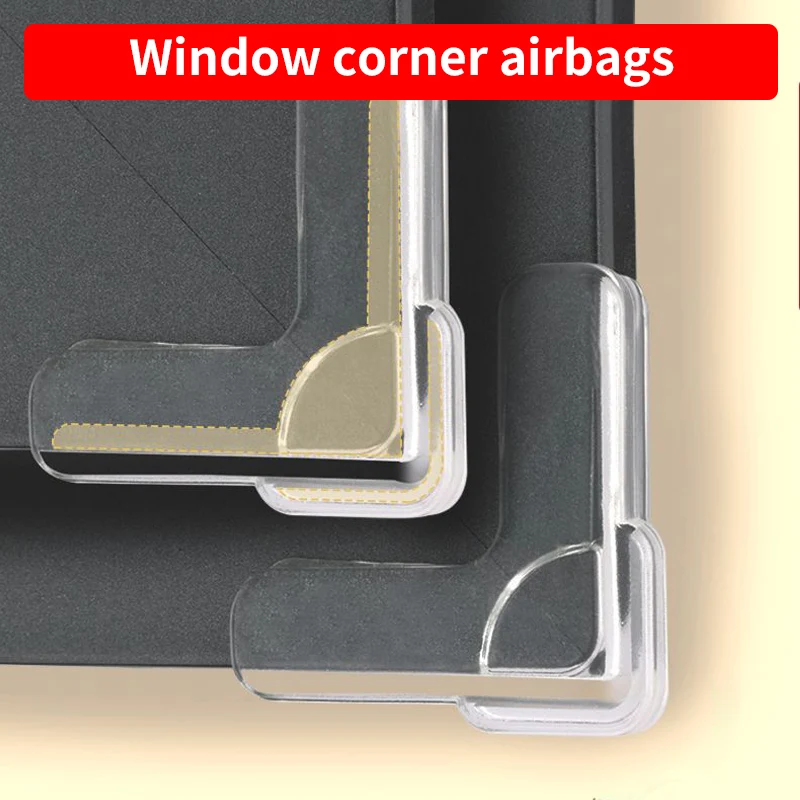 4pcs Window Corner Protector Children Anti-Collision Airbag Self-Adhesive Edging Table Corner Protection Soft Silicone