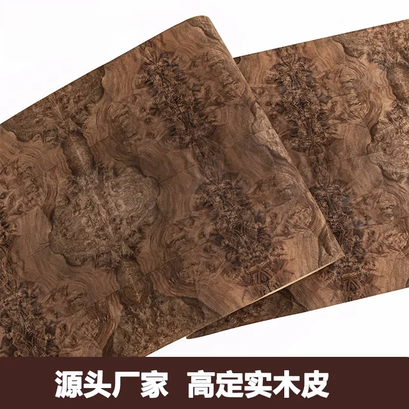 Black Walnut Tree Knot Solid Wood Leather Handmade Pasting Panel Pasting Furniture Decoration Veneer 58x200cm T0.2mm