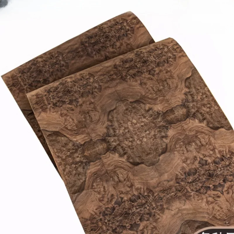 Black Walnut Tree Knot Solid Wood Leather Handmade Pasting Panel Pasting Furniture Decoration Veneer 58x200cm T0.2mm