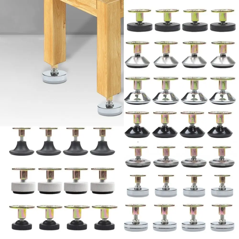 4pcs Adjustable Furniture Support Leg Screw-in Base Furniture Adjustable Feet Floor Protector Hardware Leveling Feet Table Chair