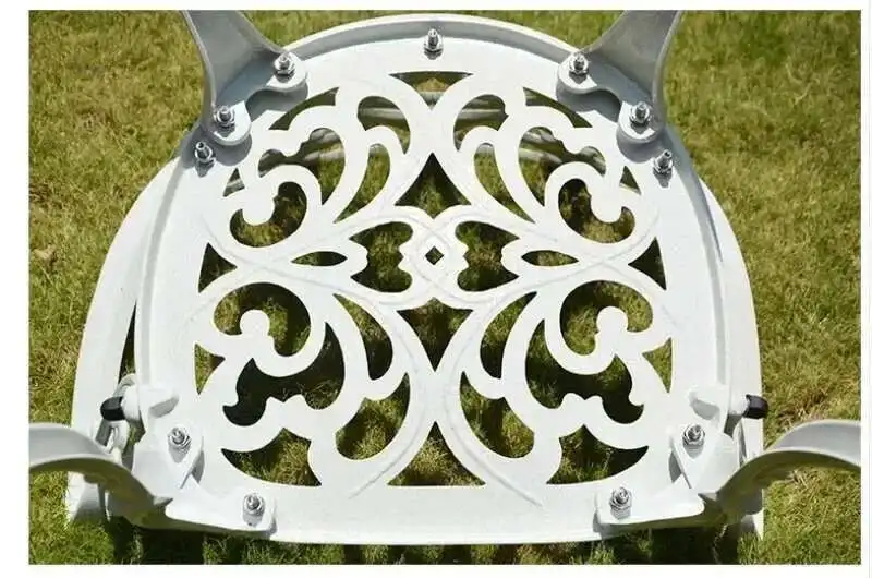 Outdoor Cast Aluminum Tables and Chairs Set Courtyard Garden Urniture Terrace Combination Leisure Metal Round Patio Table p c