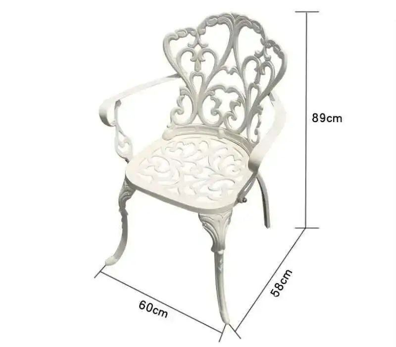 Outdoor Cast Aluminum Tables and Chairs Set Courtyard Garden Urniture Terrace Combination Leisure Metal Round Patio Table p c