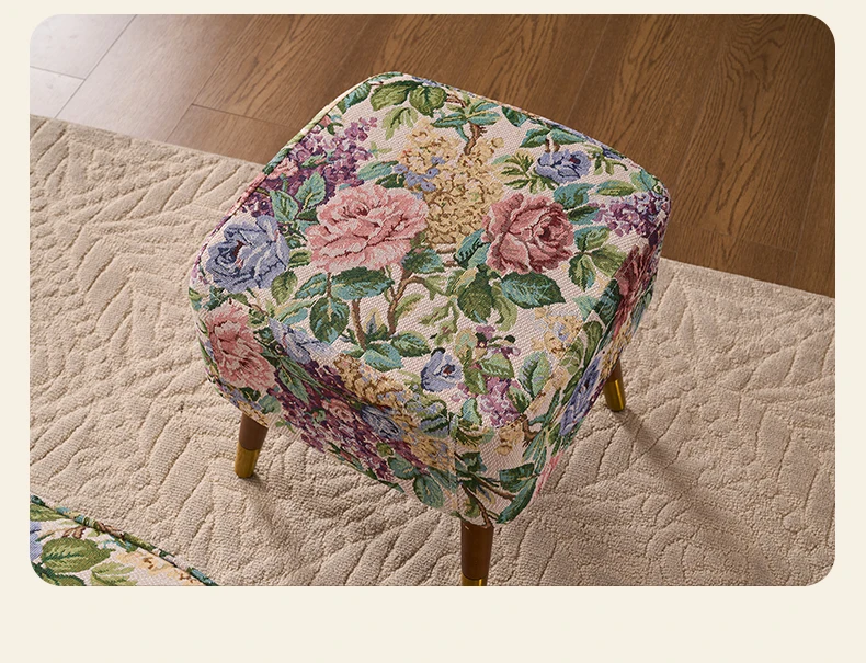 American retro pastoral single sofa living room balcony bedroom jacquard fabric high back lazy sofa tiger chair