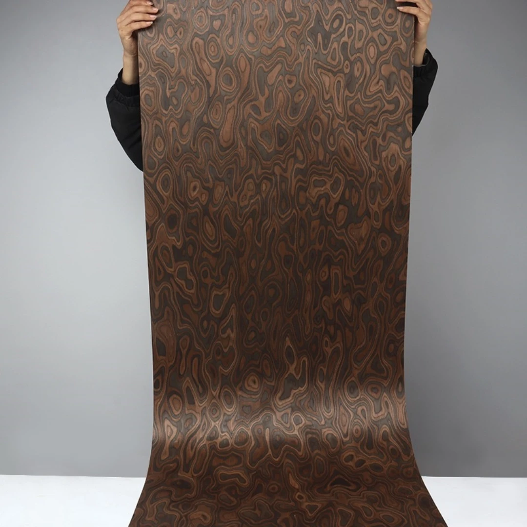 58x250cm Ebony Burl Engineered Wood Veneer for Furniture Decoration Interior Renovation and Stylish Design Projects