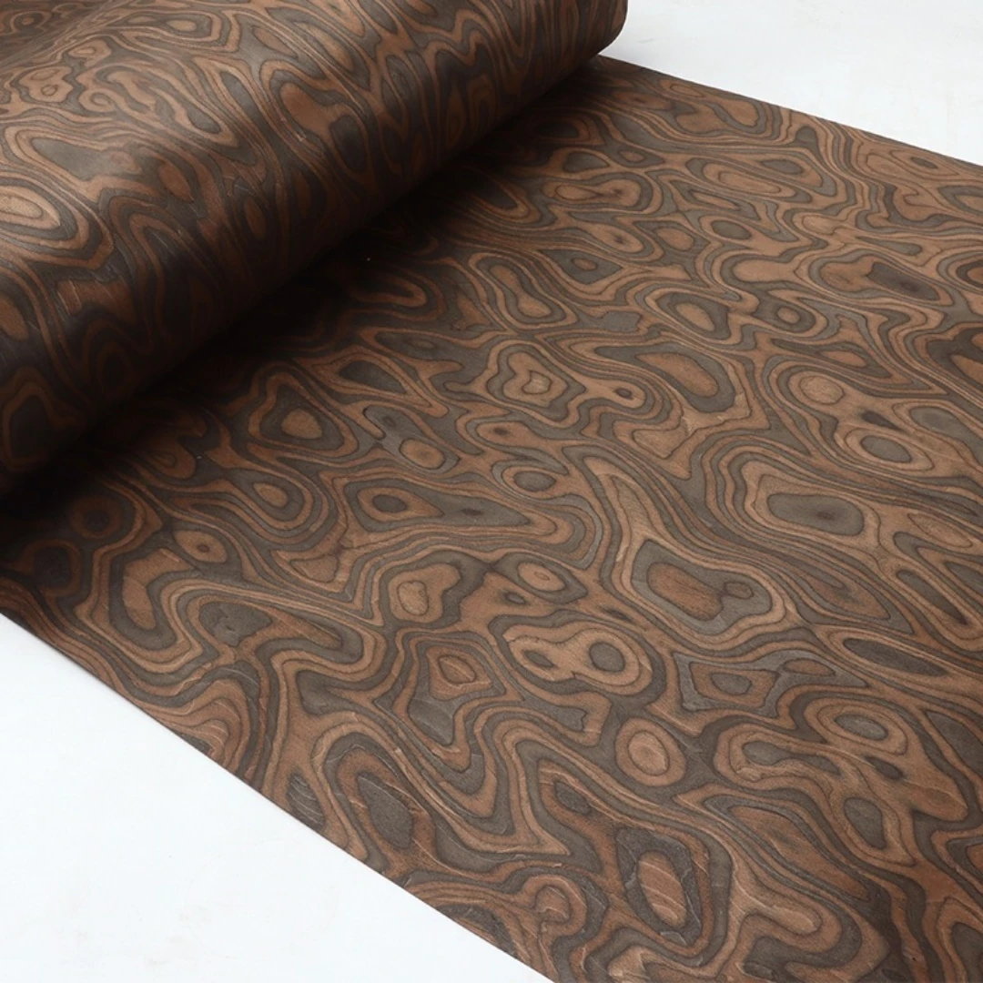 58x250cm Ebony Burl Engineered Wood Veneer for Furniture Decoration Interior Renovation and Stylish Design Projects