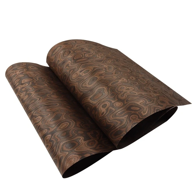 58x250cm Ebony Burl Engineered Wood Veneer for Furniture Decoration Interior Renovation and Stylish Design Projects