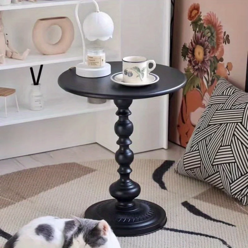 1pc Sofa Side Table Small Creamy Wind Living Room Creative Coffee Table Modern Simple Iron Balcony Small Round Table