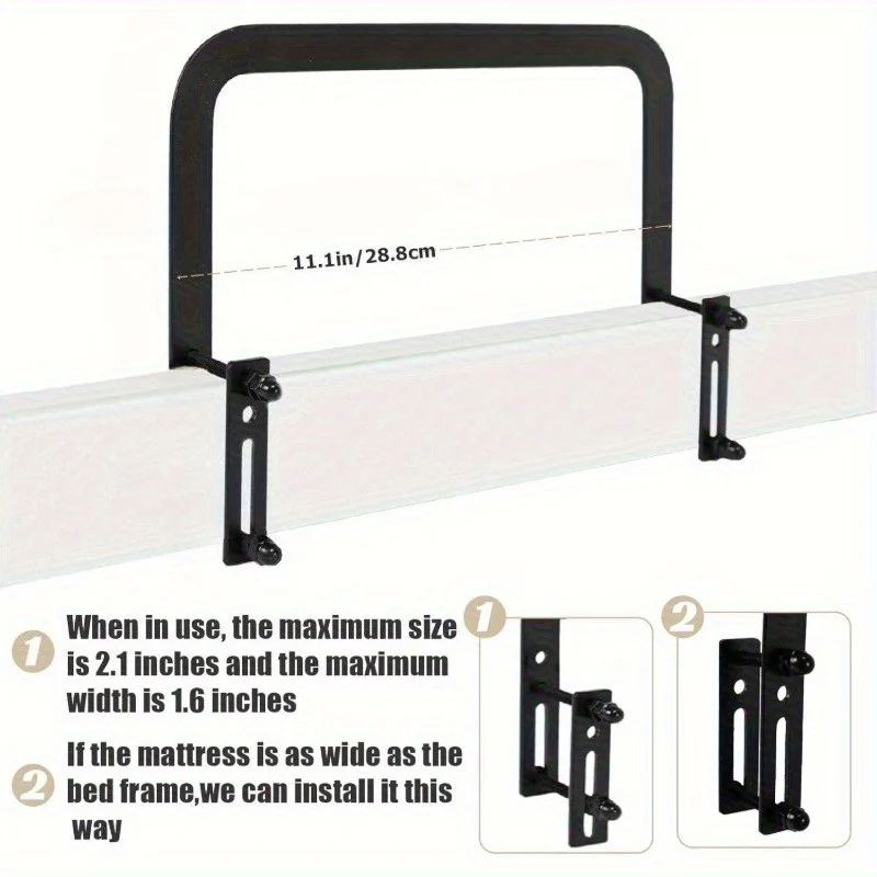 2pcs Adjustable Mattress Grippers - Non-Slip Bed Frame Retainers with Screws & Nuts, Anti-Scratch Smooth Surface Design