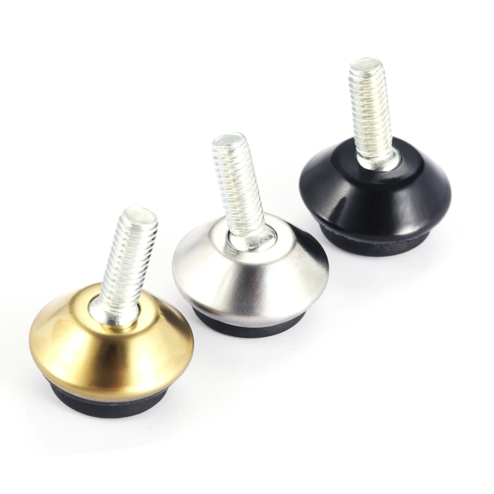 4pcs Adjustable Metal Furniture Levelers Feet Leg M6*15mm Thread Screw Black/Silver/Gold for Cabinet Table Chair Machine Base