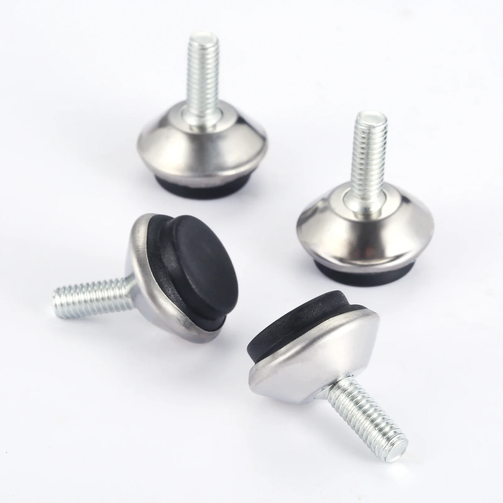 4pcs Adjustable Metal Furniture Levelers Feet Leg M6*15mm Thread Screw Black/Silver/Gold for Cabinet Table Chair Machine Base