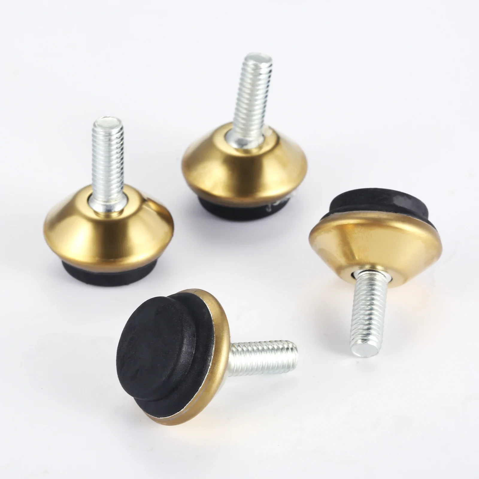 4pcs Adjustable Metal Furniture Levelers Feet Leg M6*15mm Thread Screw Black/Silver/Gold for Cabinet Table Chair Machine Base