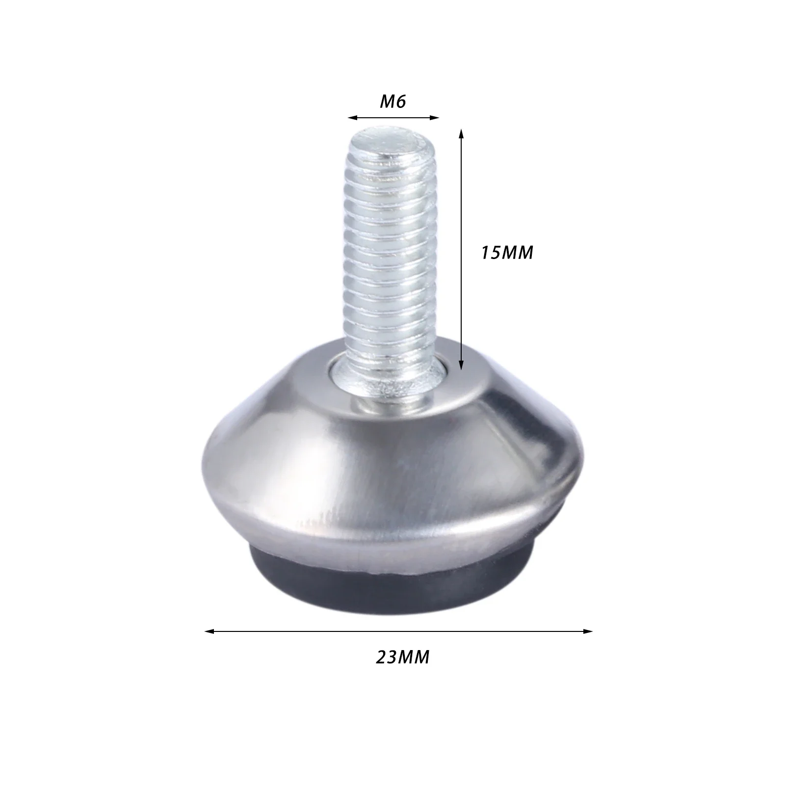 4pcs Adjustable Metal Furniture Levelers Feet Leg M6*15mm Thread Screw Black/Silver/Gold for Cabinet Table Chair Machine Base