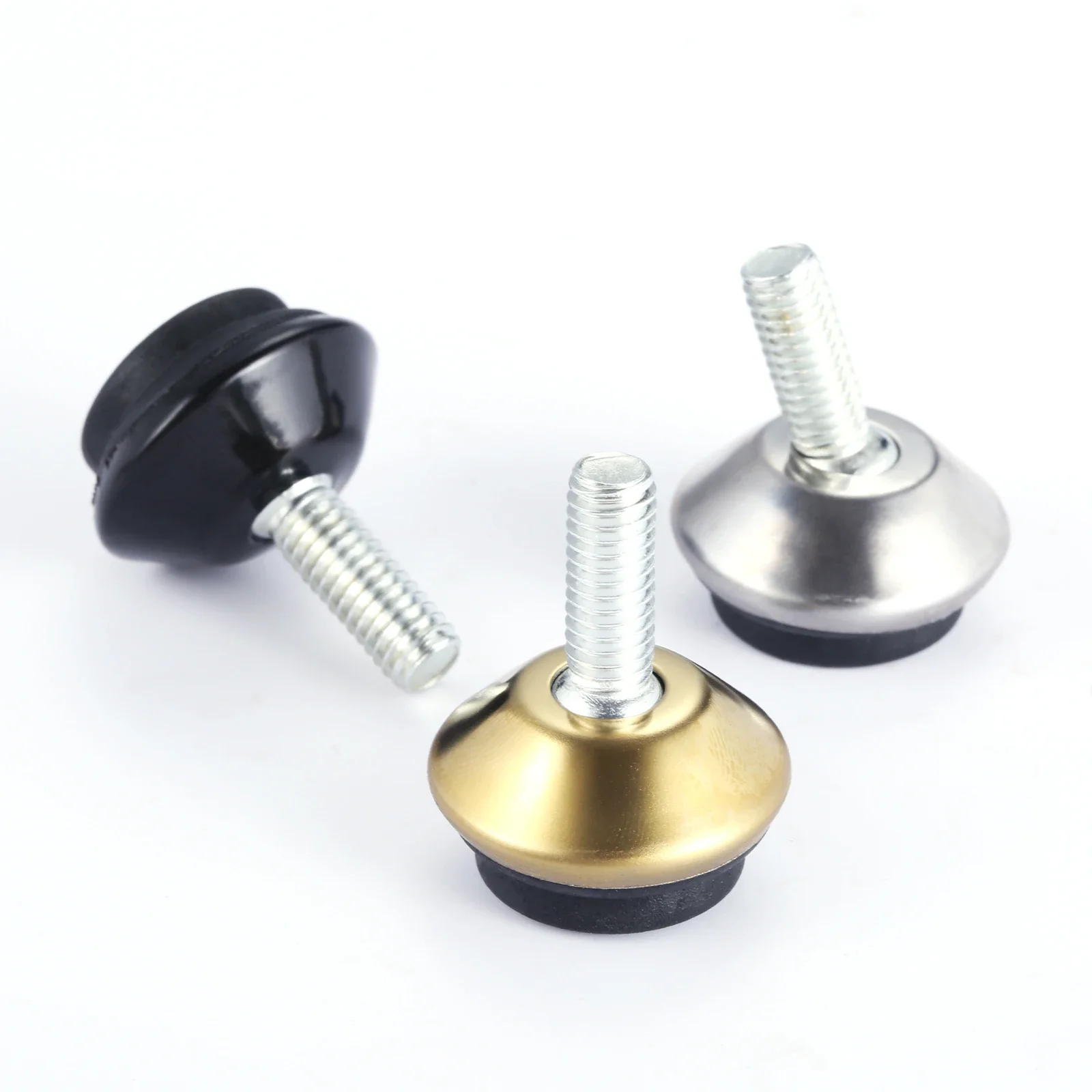 4pcs Adjustable Metal Furniture Levelers Feet Leg M6*15mm Thread Screw Black/Silver/Gold for Cabinet Table Chair Machine Base