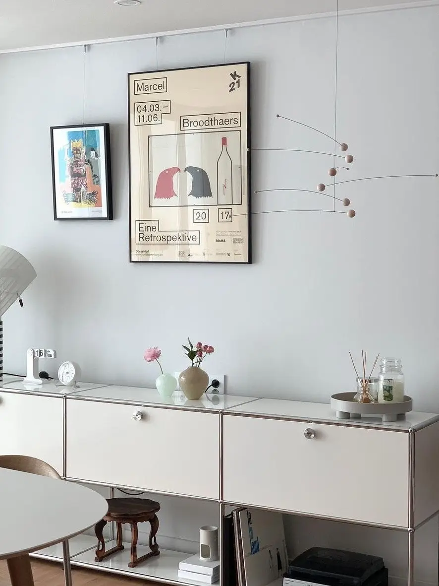 Vintage Module Sideboard Living Room Storage Cabinet Wood Bedroom Stainless Steel Metal Frame Storage Customizable TV Cabinet