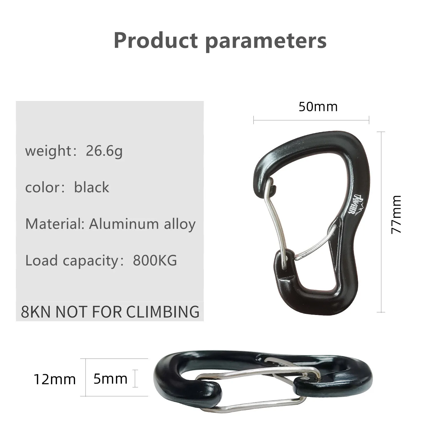 Outdoor hammock double locking buckle, multifunctional aluminum alloy hanging buckle, camping hammock quick hanging buckle