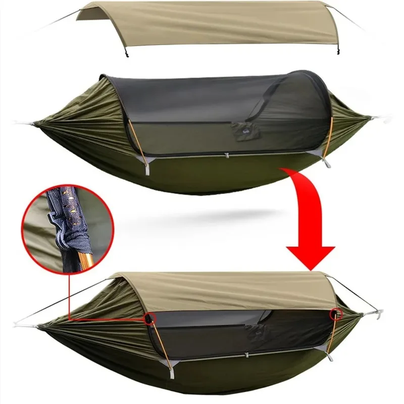 1PCS 170CM high-strength folding telescopic aluminum pole, tent hammock accessory aluminum pole