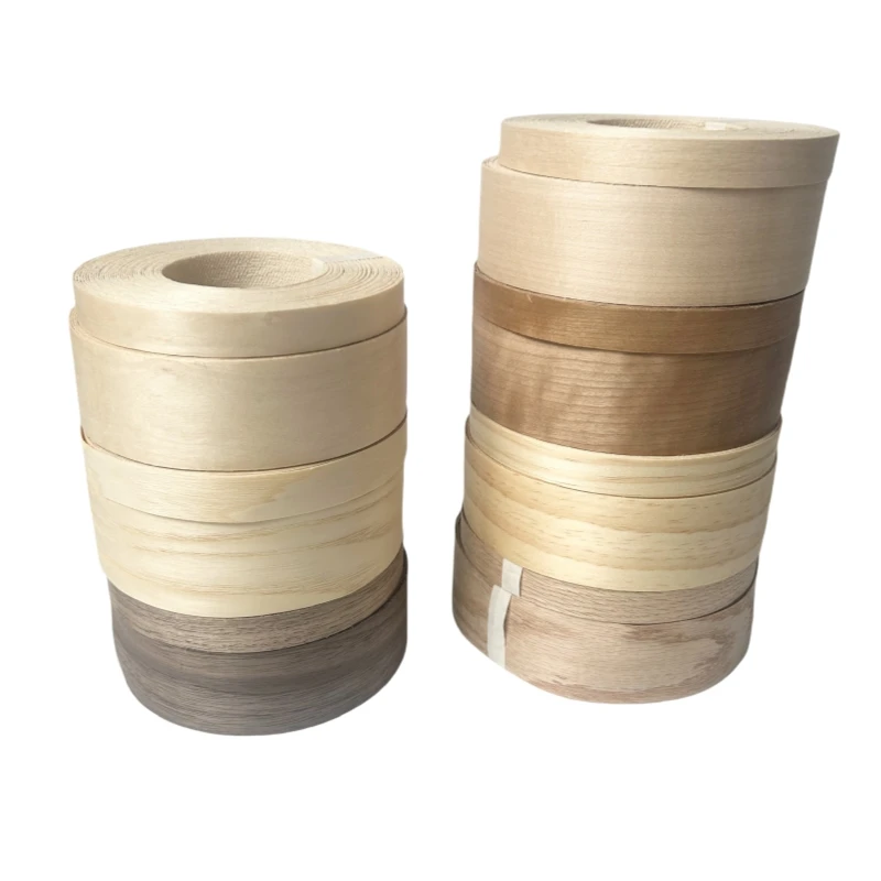 Red Oak Roll of Pre-glued Plywood Edge Banding Easy Application Iron on with Hot Melt Adhesive Real Wood Flexible Veneer Edging