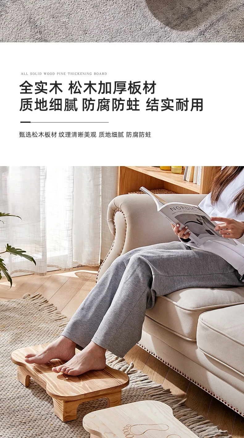 Low Bench Living Room Footstool Anti-Slip Wooden Stool for Bathroom Children’s Seat for Home Rustic Entryway Shoe Bench