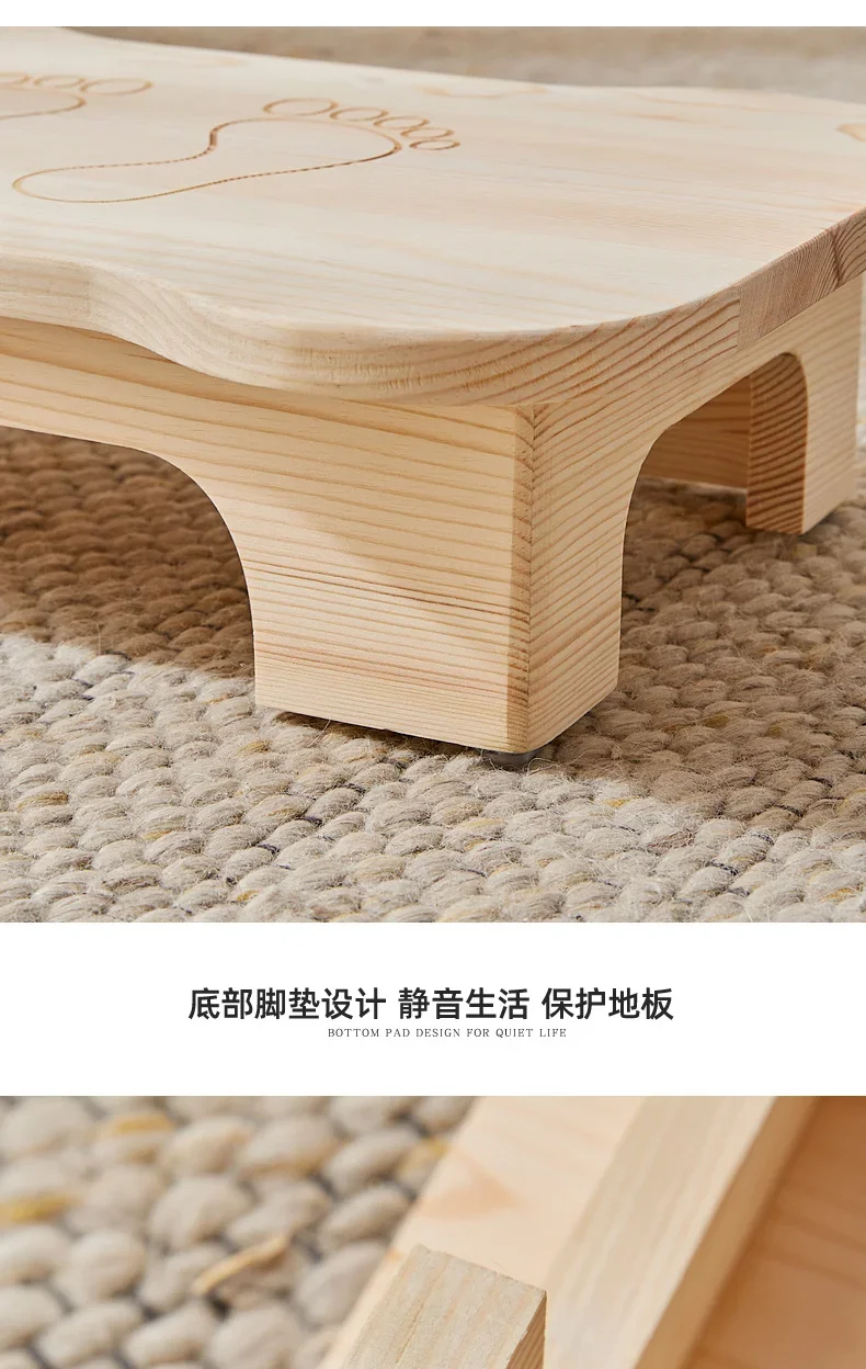 Low Bench Living Room Footstool Anti-Slip Wooden Stool for Bathroom Children’s Seat for Home Rustic Entryway Shoe Bench