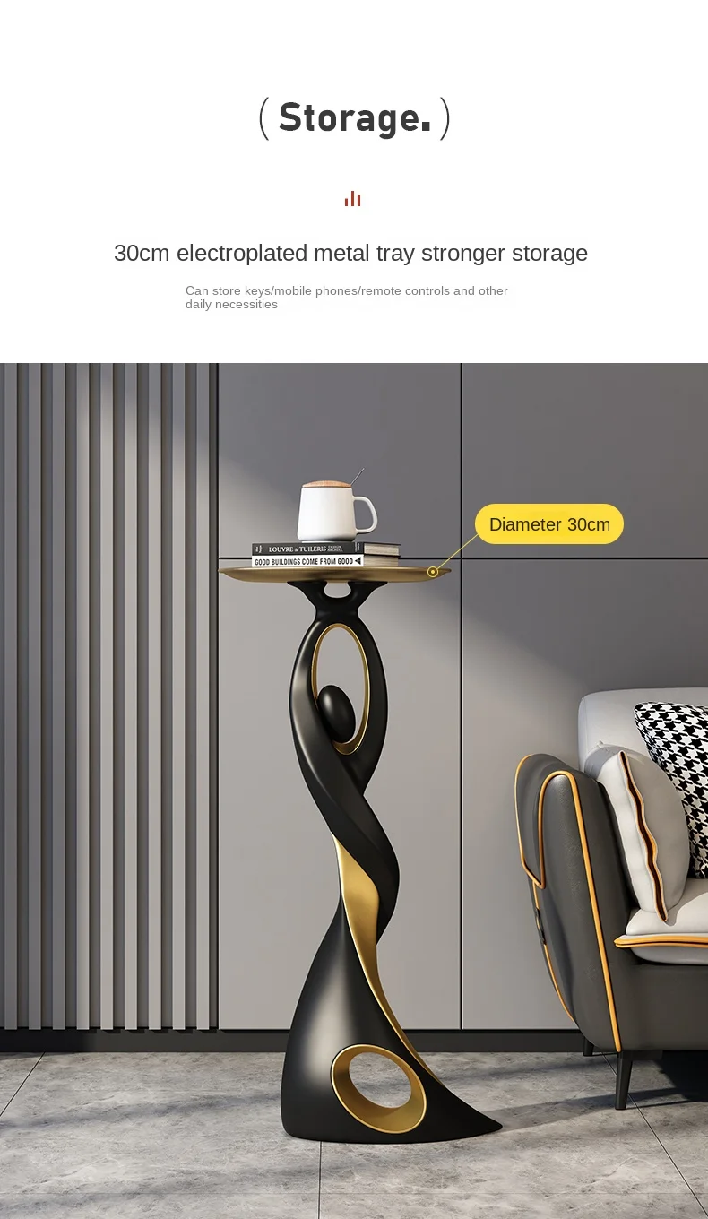 Creative Designer Furniture Home Decor Art Abstract Sofa Side Table Light Luxury Living Room Porch Decor Corner Table Storage