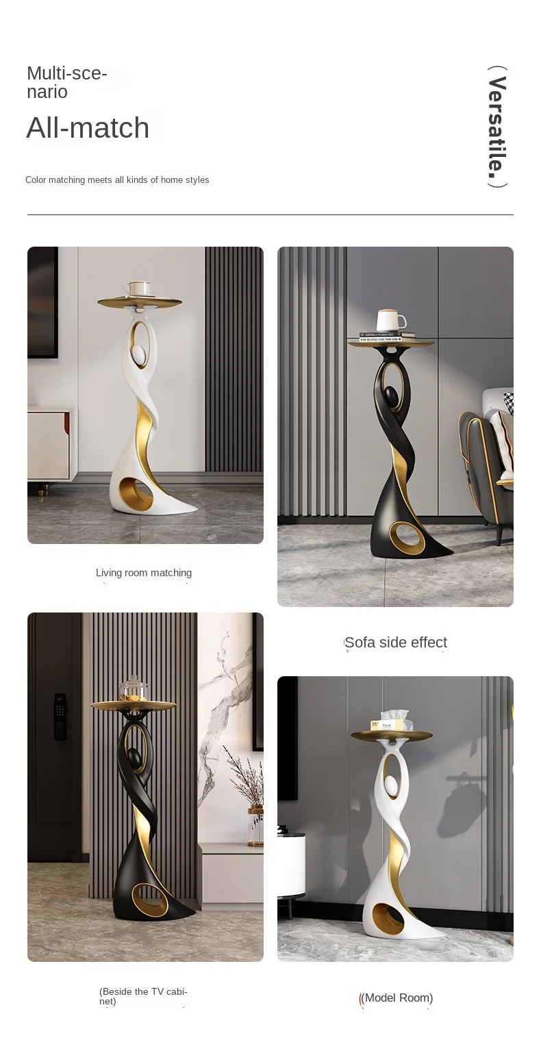 Creative Designer Furniture Home Decor Art Abstract Sofa Side Table Light Luxury Living Room Porch Decor Corner Table Storage