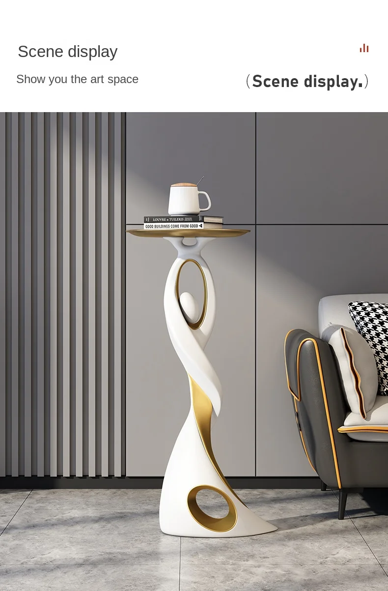 Creative Designer Furniture Home Decor Art Abstract Sofa Side Table Light Luxury Living Room Porch Decor Corner Table Storage