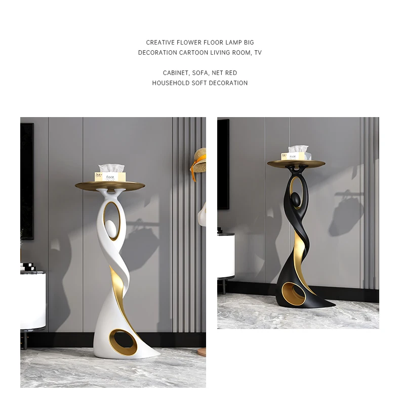 Creative Designer Furniture Home Decor Art Abstract Sofa Side Table Light Luxury Living Room Porch Decor Corner Table Storage