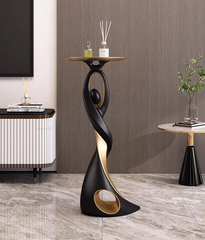 Creative Designer Furniture Home Decor Art Abstract Sofa Side Table Light Luxury Living Room Porch Decor Corner Table Storage
