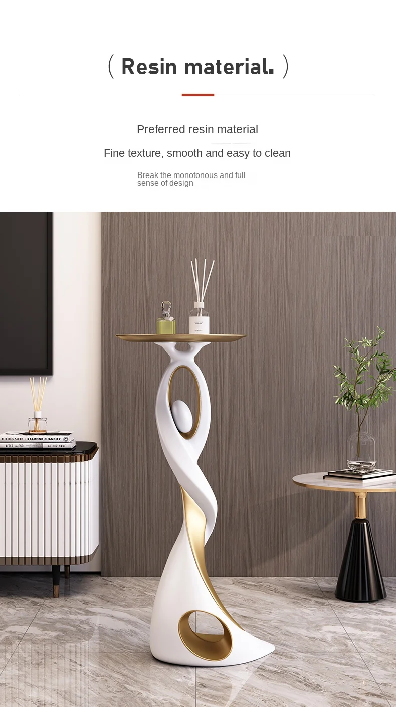 Creative Designer Furniture Home Decor Art Abstract Sofa Side Table Light Luxury Living Room Porch Decor Corner Table Storage