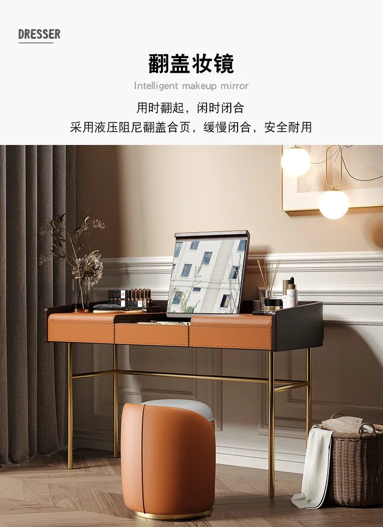 Living Room Vanity Table Nail Makeup Drawers Bedroom Storage Luxury Dressing Table European Mesa De Maquillaje Trendy Furniture