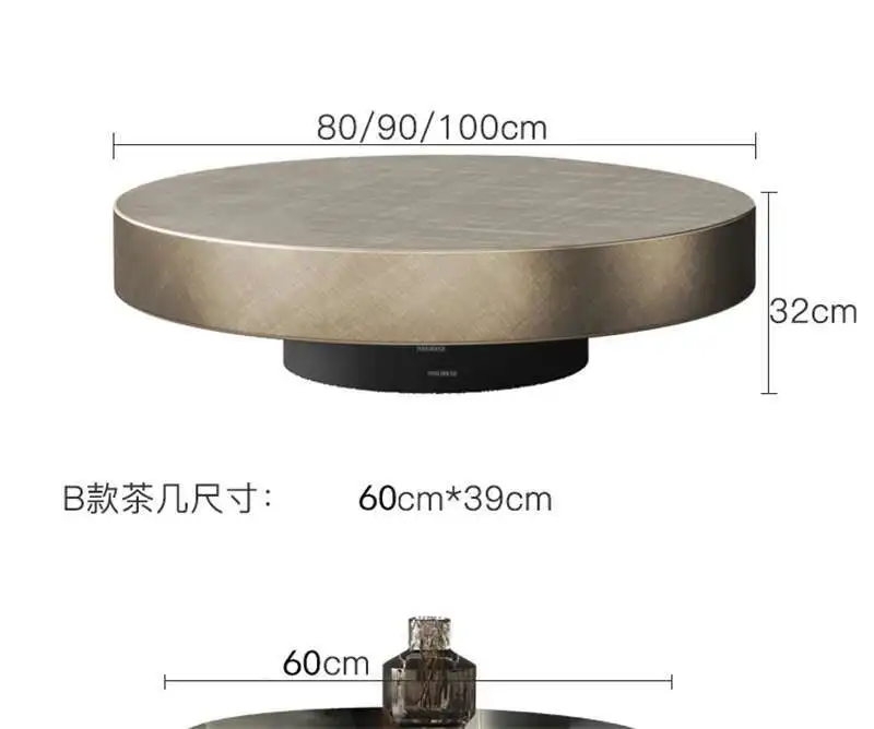 Designer Stainless Steel Coffee Tables European Luxury Round Tea Table Living Room Furniture Italian Tempered Glass Side Table