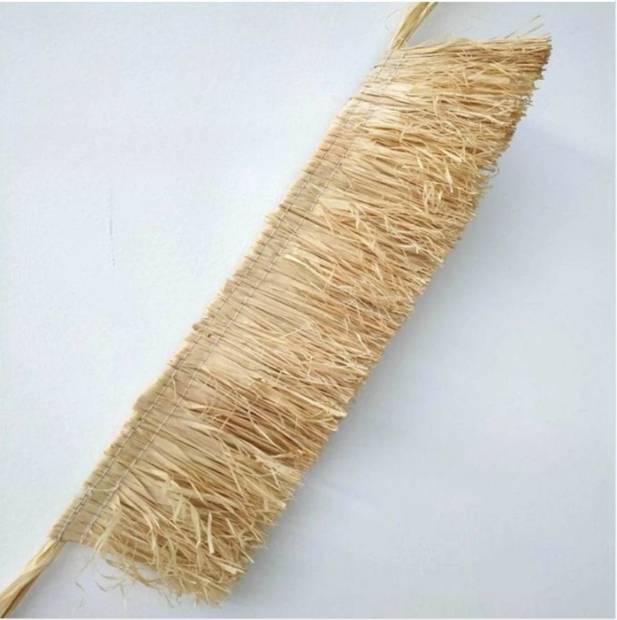 Natural Raffia Straw Tassel Grass Trim Garland Ornament for Wedding Party Living Room Bedroom - Background Decorations