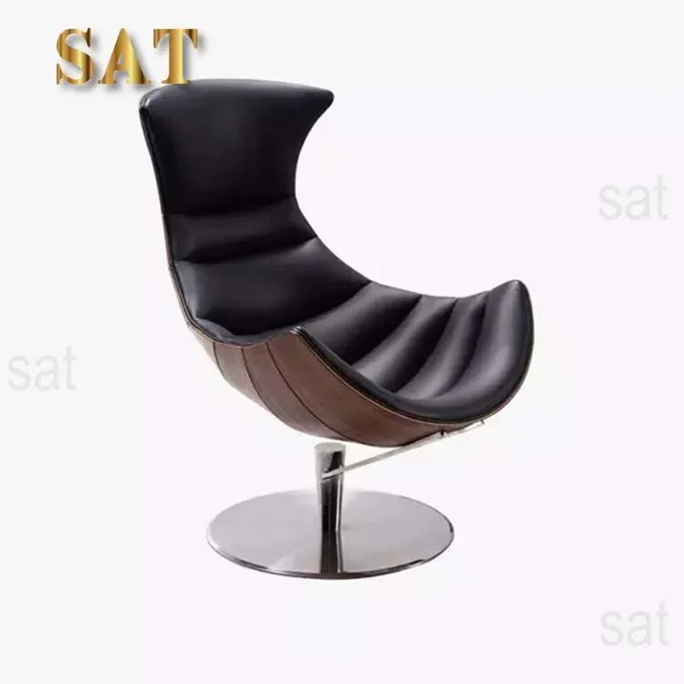 #High Quality Indoor/Outdoor Home and Hotel Lounger Chair Wood and Leather Fabric with Living Room Seating Accent