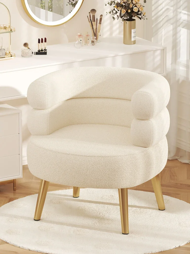 Modern Living Room1-Person Sofa Comfortable Bedroom Fluff Armchair Nordic Simple Nail Salon Makeup Chair Dressing Table Stool