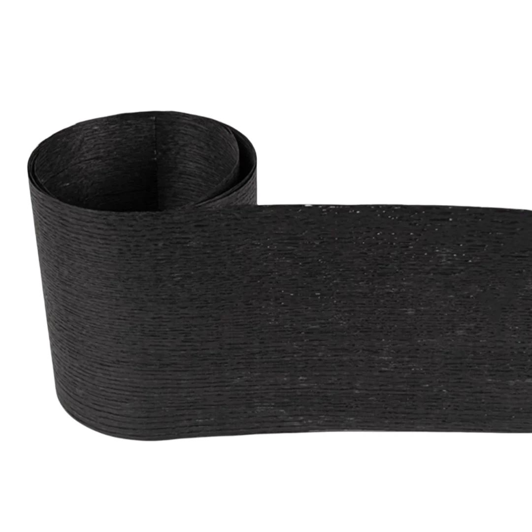 Length:2.6meters Width:150mm T:0.5mm Natural Dyed Black Oak Straight Grain Solid Wood Veneer DIY Creativity Furniture Decor