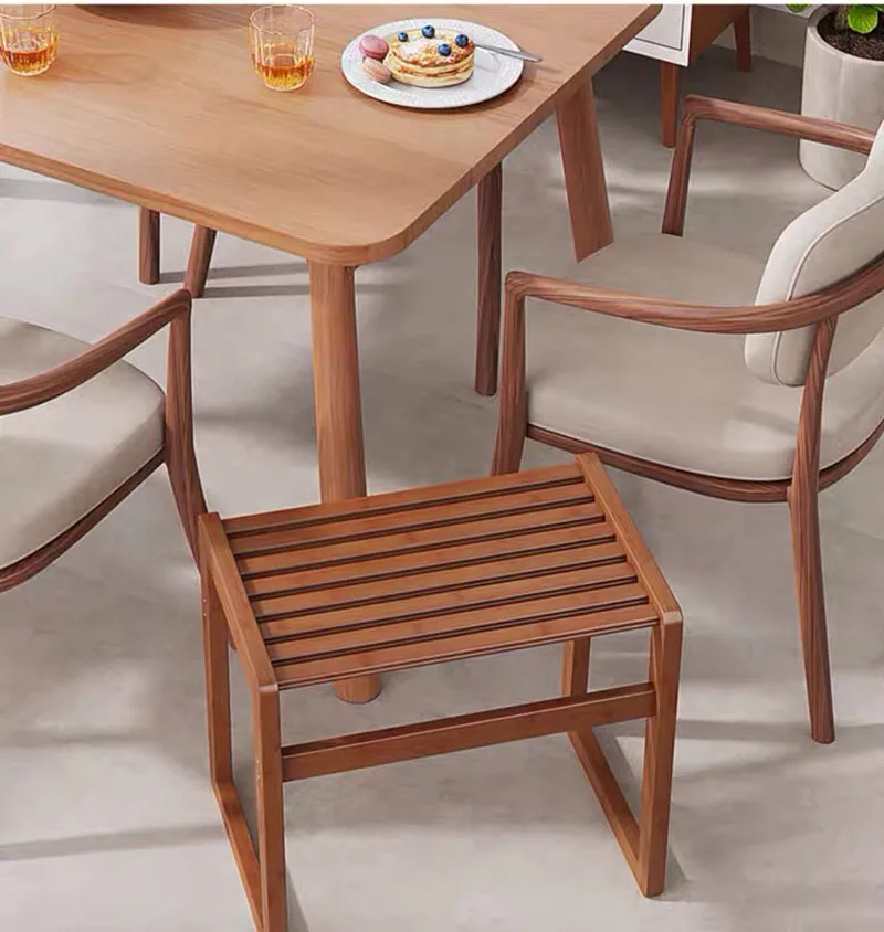 New Chinese Style Shoe Changing Stool Bamboo Wood Made Footrest Children Sitting Block Living Room Stools Furniture