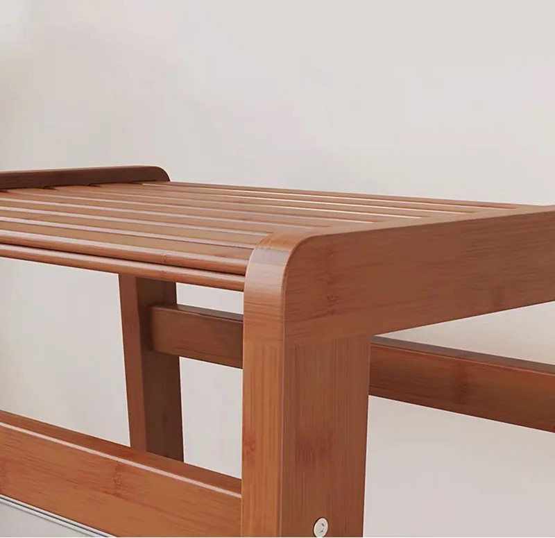 New Chinese Style Shoe Changing Stool Bamboo Wood Made Footrest Children Sitting Block Living Room Stools Furniture