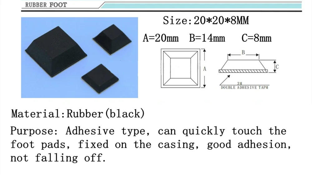 Rubber Anti-shock Self-Adhesive Heightening Anti-Slip Pads Seal Gasket 18X20mm Round Foot Pad Shock Absorber Feet Pad