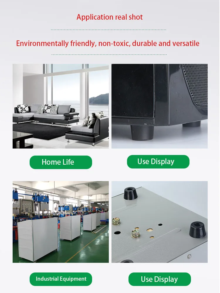 Large Furniture Legs Feet Chair Floor Protector Cushion Black Rubber Damping Pad Non-slip Table Instrument Chair Pads