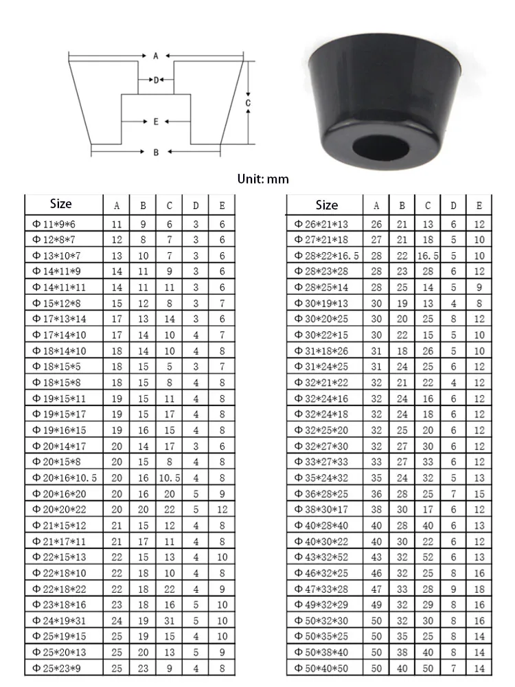 Large Furniture Legs Feet Chair Floor Protector Cushion Black Rubber Damping Pad Non-slip Table Instrument Chair Pads