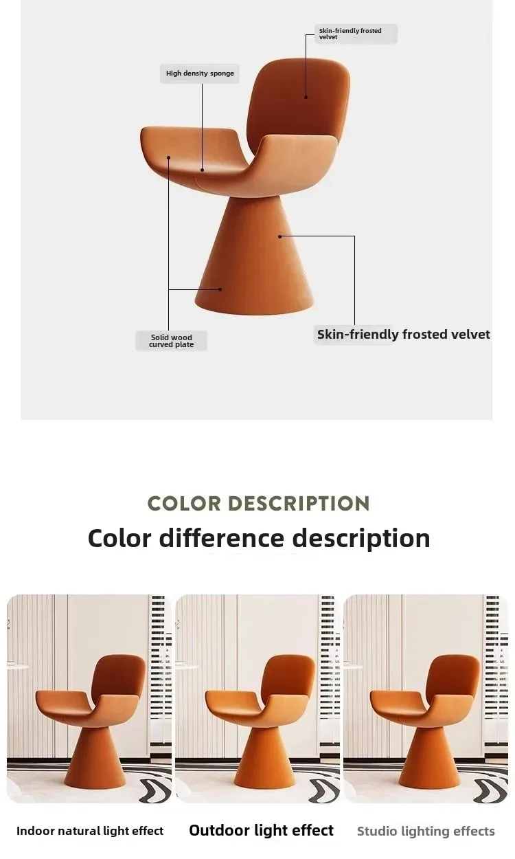 Hot Furniture Italian Style, Light Luxury, Chair, Simple Style, Dressing Stool, Household, Rotatable, High-end, Dining Chair