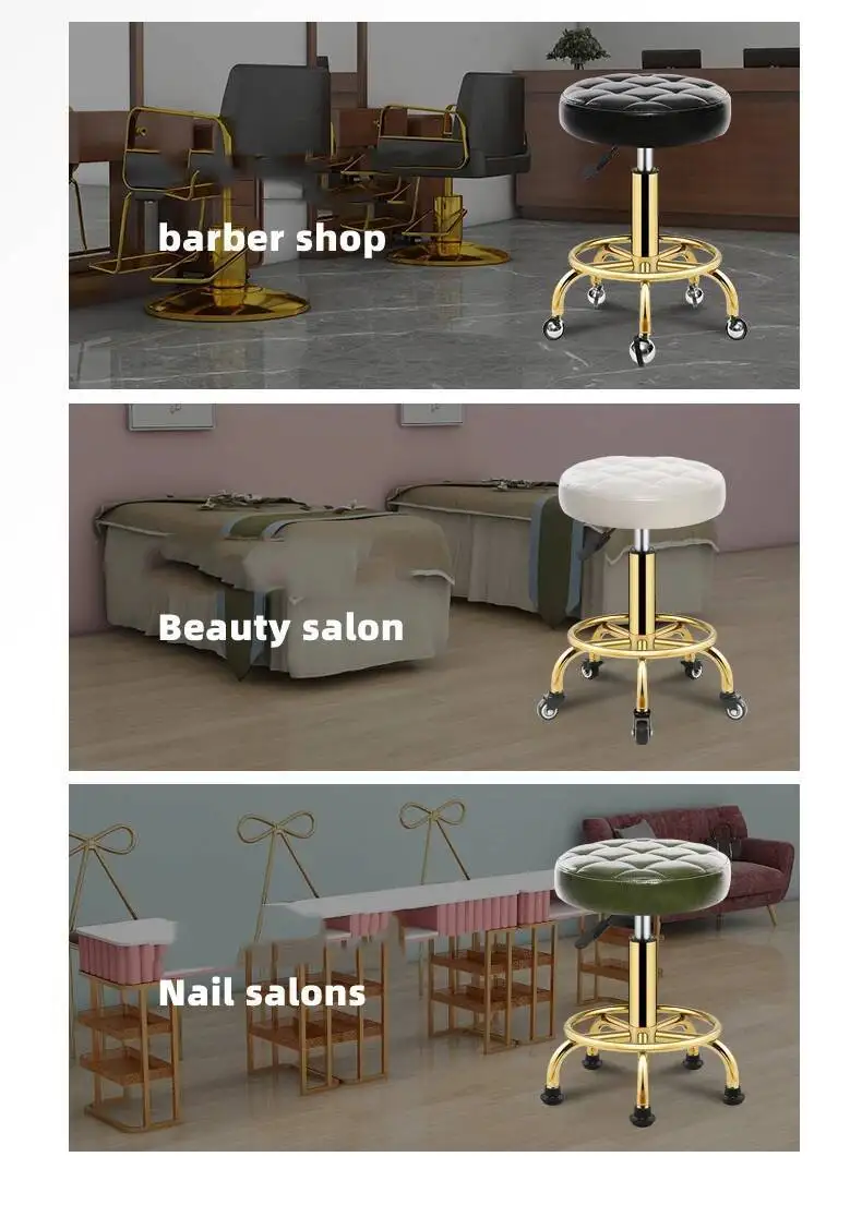 Salon Hairdressing Barber Chair Barbershop Stool Vintage Furniture Beauty Stools Professional Rotating Rolling Work Chairs