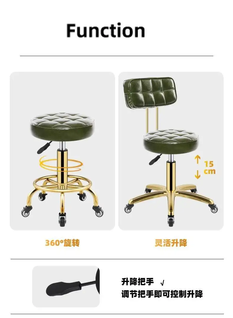 Salon Hairdressing Barber Chair Barbershop Stool Vintage Furniture Beauty Stools Professional Rotating Rolling Work Chairs