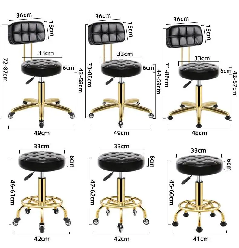 Salon Hairdressing Barber Chair Barbershop Stool Vintage Furniture Beauty Stools Professional Rotating Rolling Work Chairs