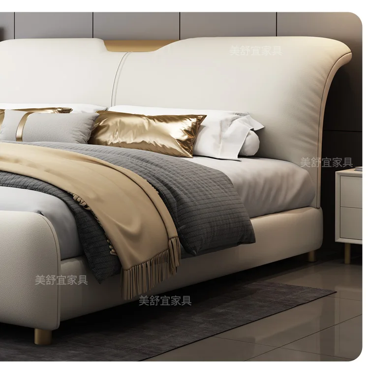 Wedding Nordic Beds Modern Designer Minimalist Massage Design Lazy Bed Light Luxury Fashionable Wood Cama Casal Home Furniture