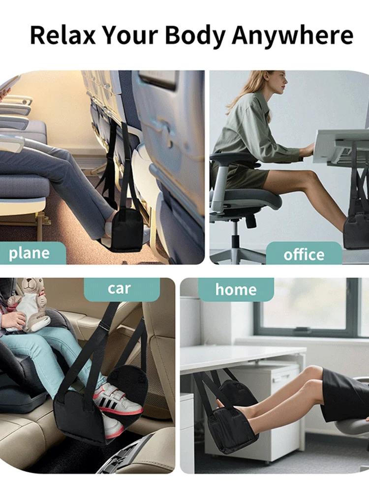 Newest Airplane Foot Hammock Airline Foot Rest With Removable Pad Adjustable Strap Foot Hammock With Menory Foam For Travel