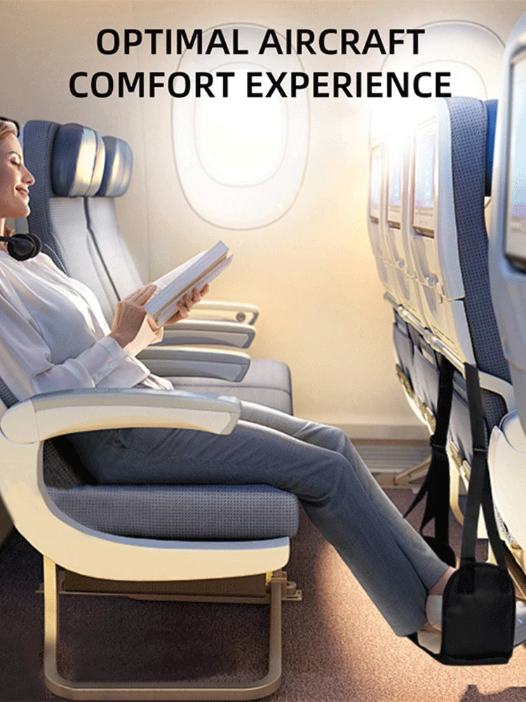 Newest Airplane Foot Hammock Airline Foot Rest With Removable Pad Adjustable Strap Foot Hammock With Menory Foam For Travel