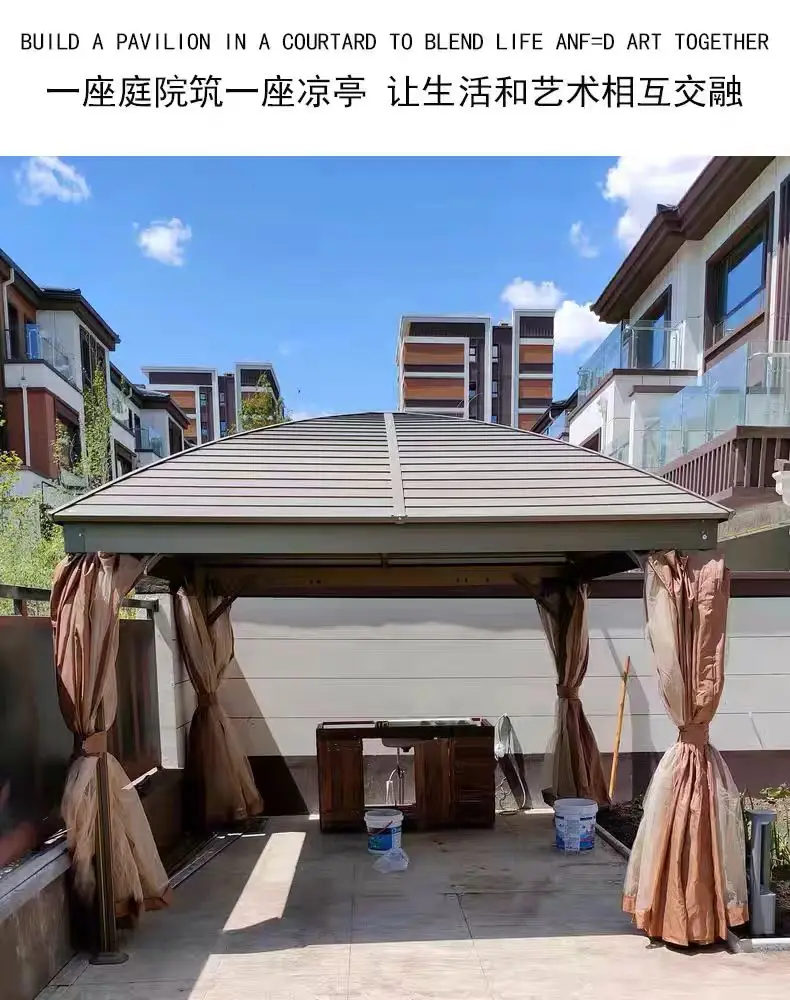 Outdoor 3*4m Aluminum Alloy Gazebo for Terrace, Lawn & Garden, Outdoor Garden Tent.