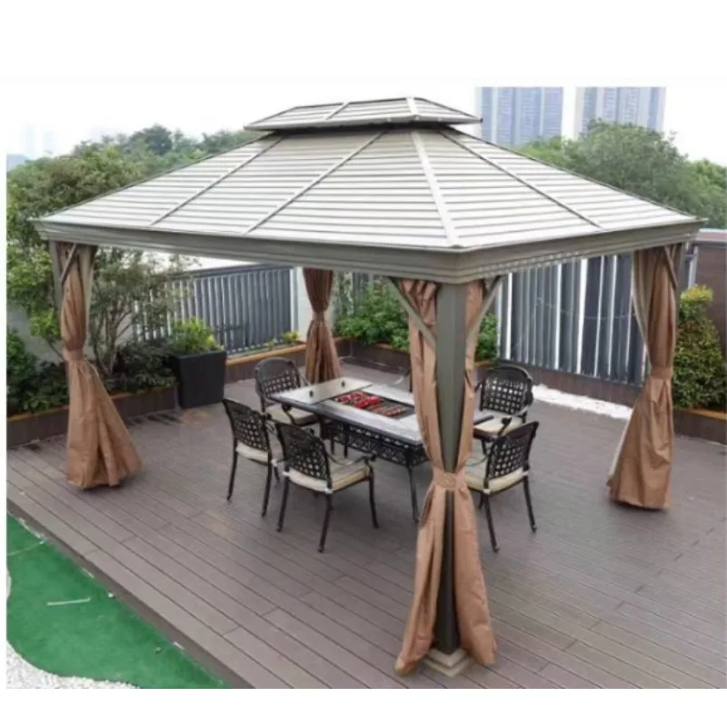 Outdoor 3*4m Aluminum Alloy Gazebo for Terrace, Lawn & Garden, Outdoor Garden Tent.
