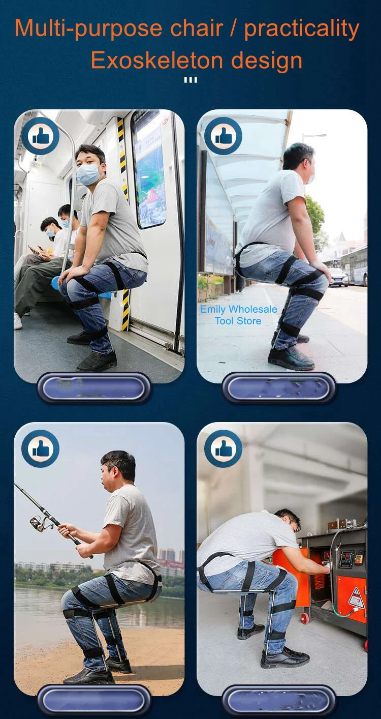 Chairless chair wearable invisible seat artifact exoskeleton chair human wearable chair magic